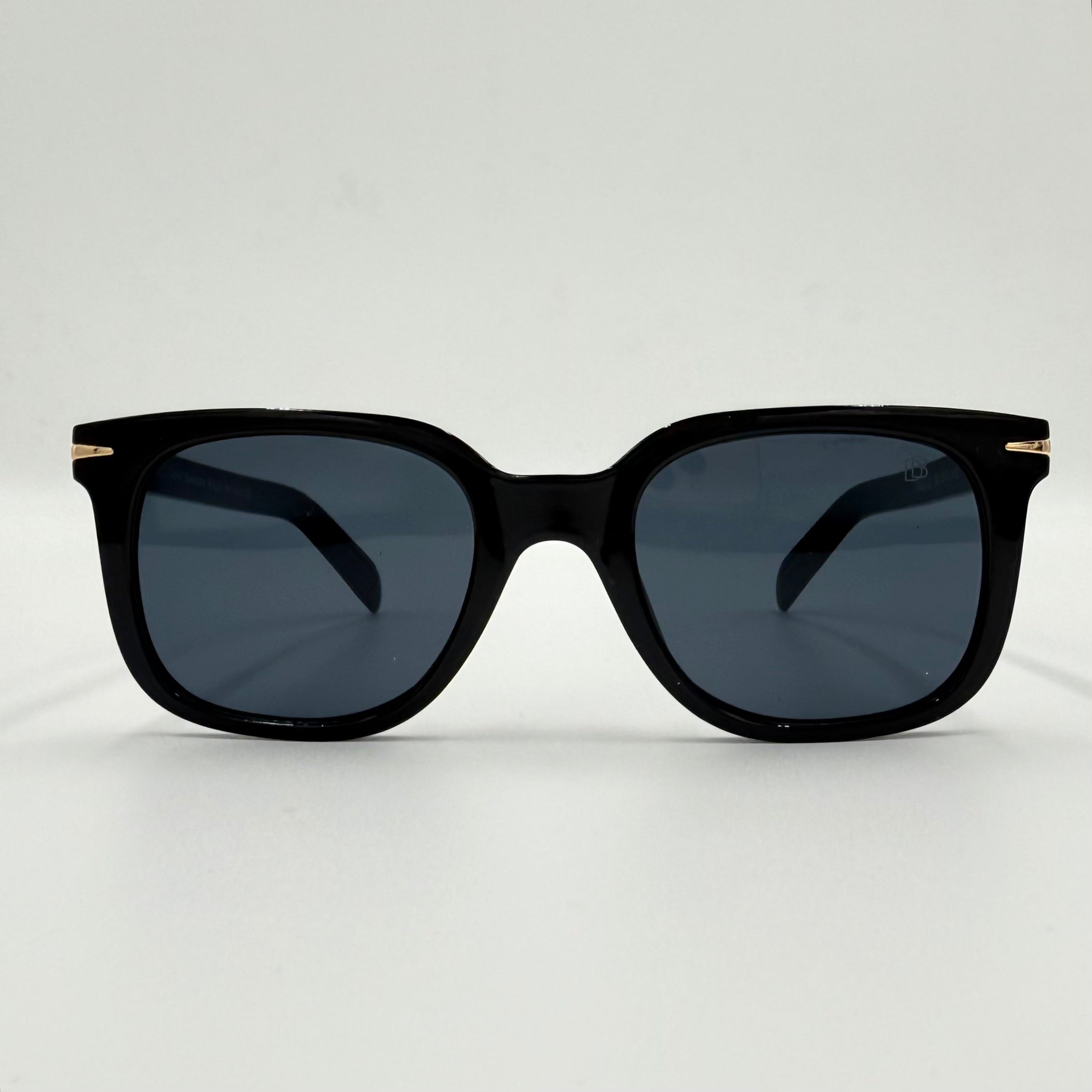 David Beckham UM2002 Square Sunglasses ā Black & Brown Frames with Orange or Blue Lenses