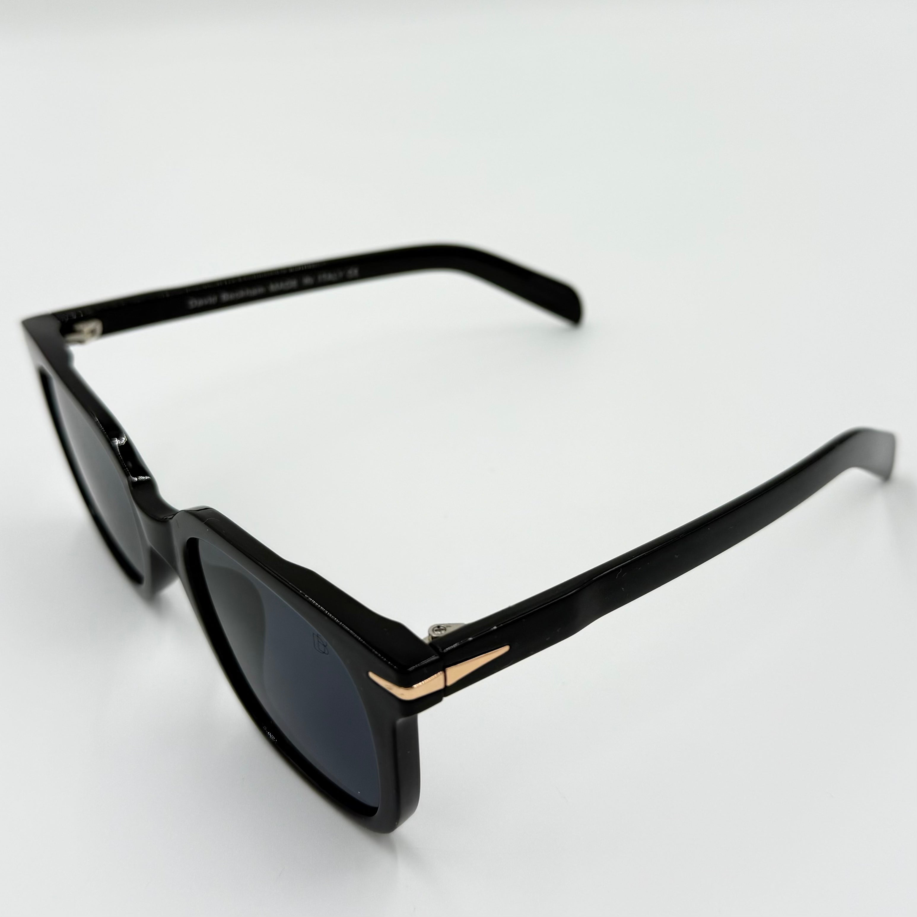 David Beckham UM2002 Square Sunglasses ā Black & Brown Frames with Orange or Blue Lenses