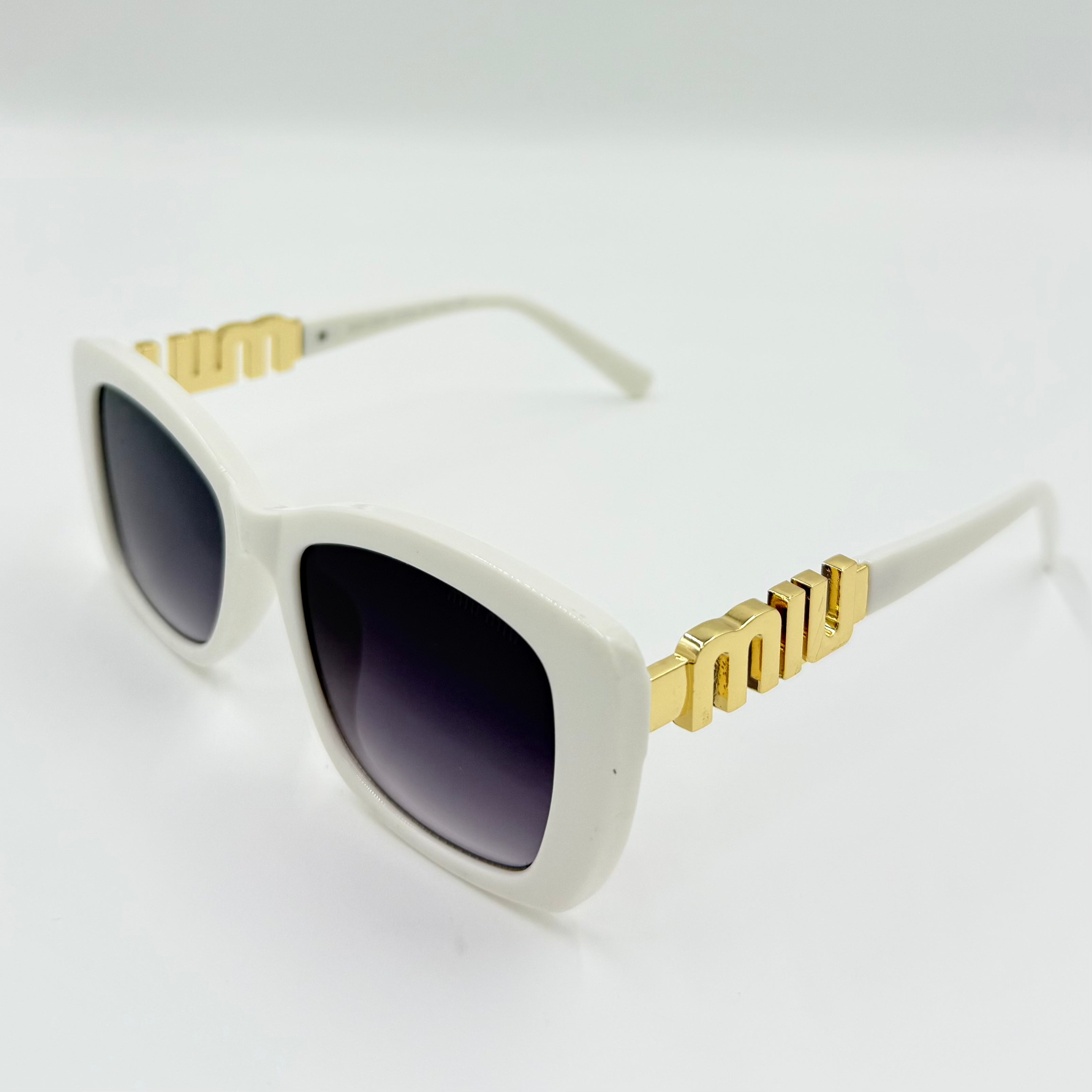 Miu Miu 26321 Sunglasses β White & Black Frames with Dark Grey or Black Lenses