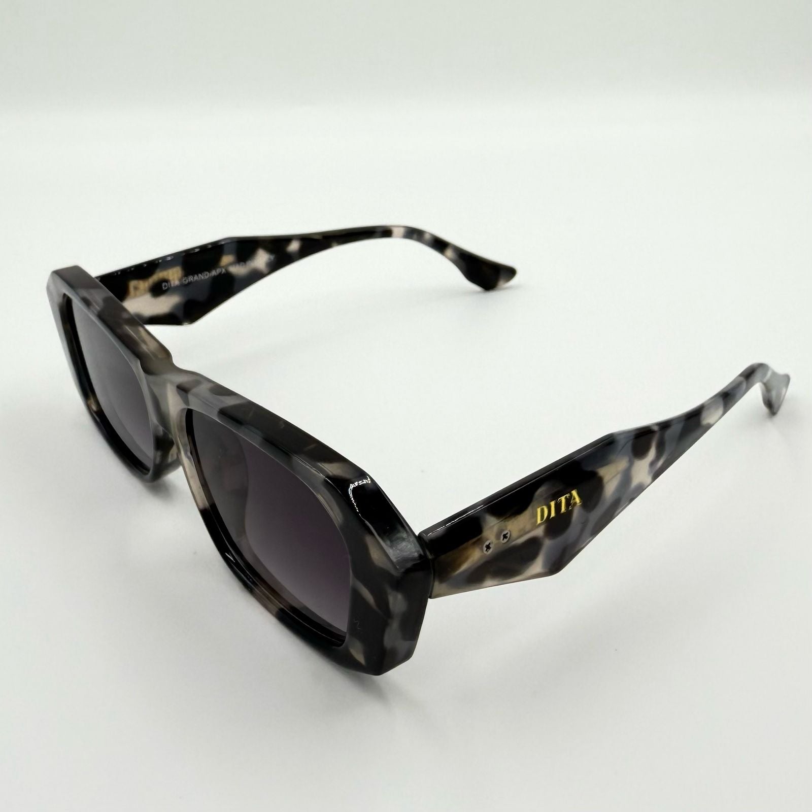 DITA 26326 Sunglasses โ Wolf Ghost & Black Glass with Custom Patterned Design
