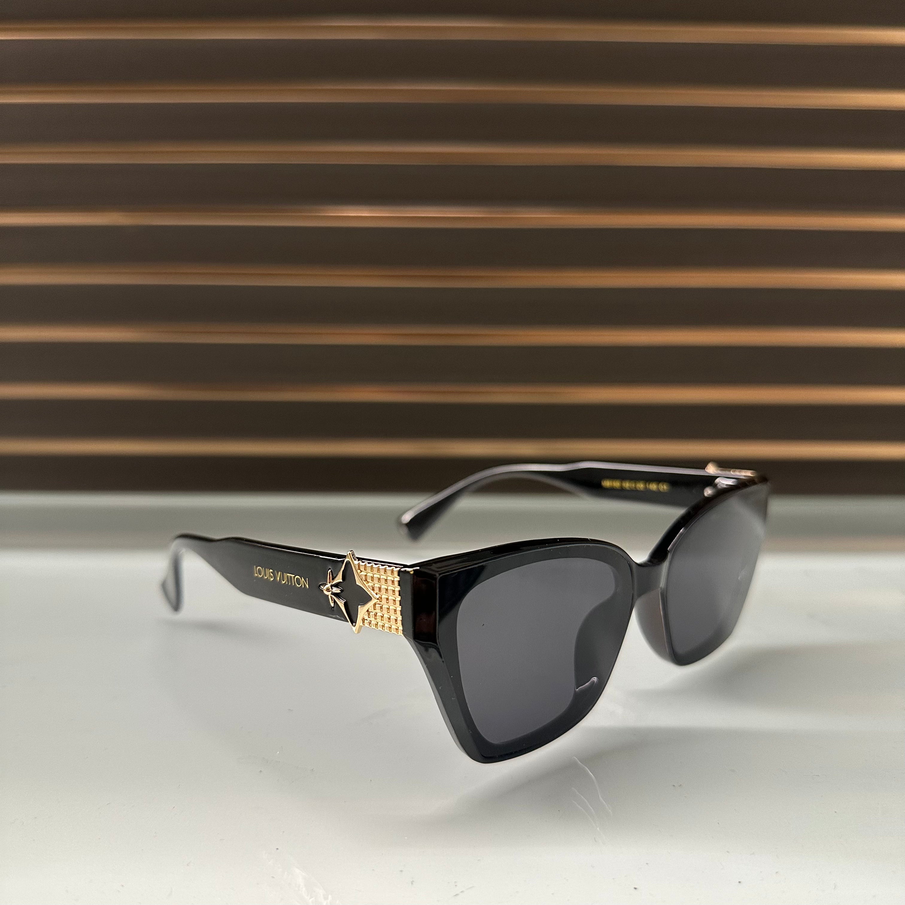 Louis Vuitton M9150 Women’s Cat Eye Sunglasses – Black with Gold Logo